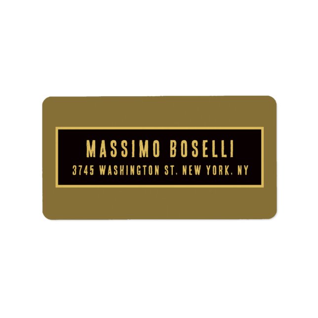 Gold & Black Minimalist Professional Modern Label (Front)