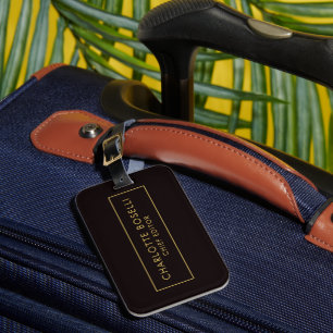 Gold & Black Minimalist Professional Modern Luggage Tag