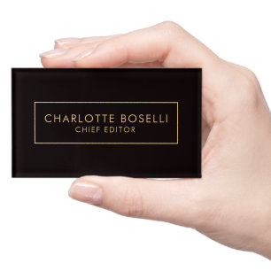 Gold & Black Minimalist Professional Modern Name Tag