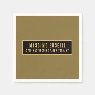 Gold & Black Minimalist Professional Modern Napkin
