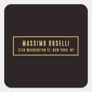 Gold & Black Minimalist Professional Modern Square Sticker