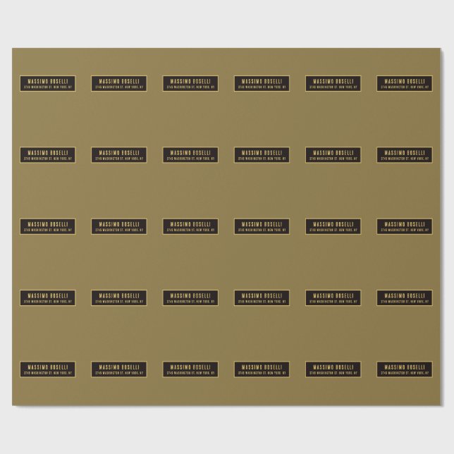 Gold & Black Minimalist Professional Modern Wrapping Paper (Flat)