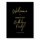 Gold & Black Modern Birthday Party Welcome