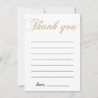Gold & Black | Modern Boy Party Thank You Note