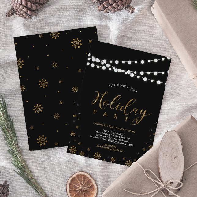 Gold & Black | Modern Corporate Holiday Party Invitation (Creator Uploaded)