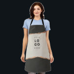 Gold black modern elegant unique your logo apron<br><div class="desc">Modern budget elegant gold effect black and natural your logo business branding uniform design..</div>