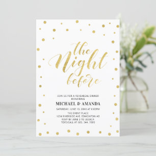 Gold & Black   Modern Typography Rehearsal Dinner  Invitation