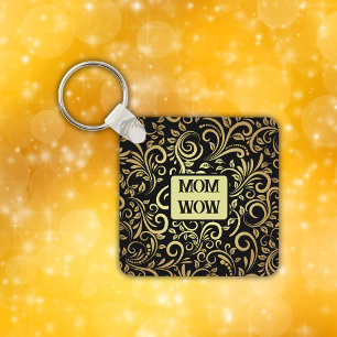 Gold & Black - MOM - WOW Key Ring