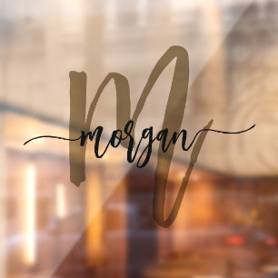 Gold Black Monogram Name Business Corporate