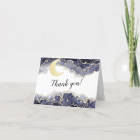 Gold black moon night baby shower