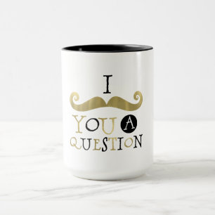 Gold Black Mustache Mug