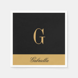 Gold Black Napkin
