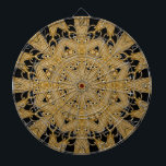 Gold Black Ornate Floral Dartboard<br><div class="desc">Beautiful Gold Black Ornate Floral Dartboard</div>
