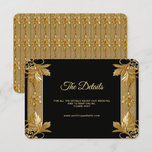 Gold Black Ornate Floral Detail Enclosure Card