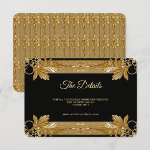 Gold Black Ornate Floral Detail Enclosure Card