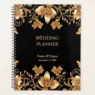 Gold Black Ornate Floral Planner