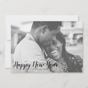 Gold & Black Paint Happy New Year Photo Card