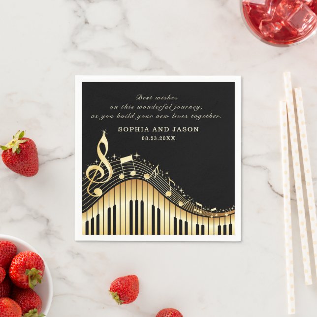 Gold & Black Piano Napkins (Insitu)