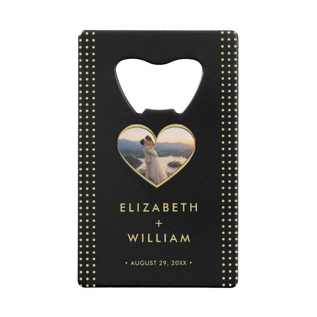Gold & Black Polka Dot Personalised wedding (Front)