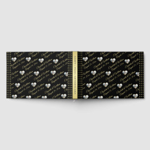 Gold & Black Polka Dot Personalised wedding Guest Book