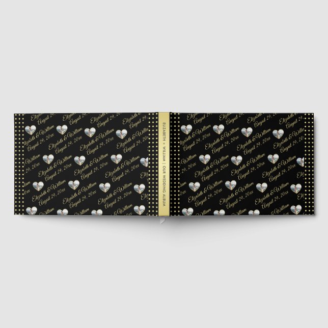 Gold & Black Polka Dot Personalised wedding Guest Book (Full)