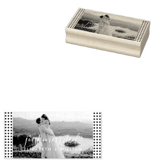 Gold & Black Polka Dot Personalised wedding Rubber Stamp