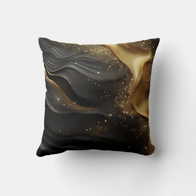 Gold Black Prinkle Cushion (Back)