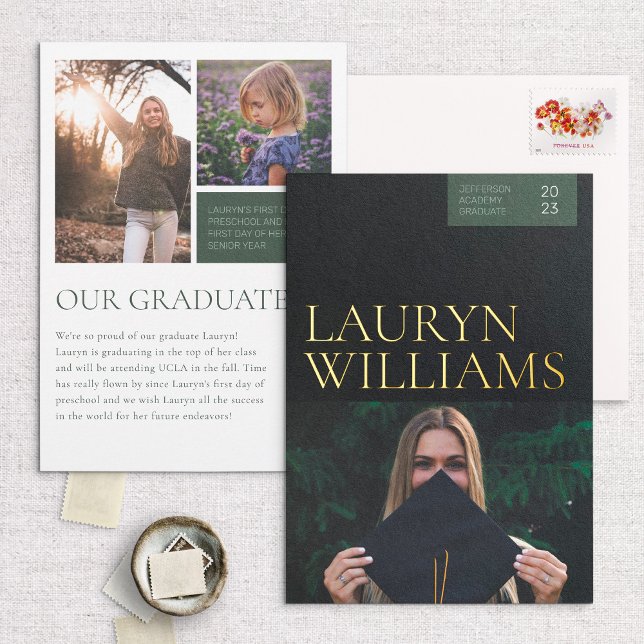 Gold & Black Professional Graduation Announcement (Creator Uploaded)