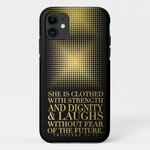 Gold Black Proverbs 31:25 Case-Mate iPhone Case