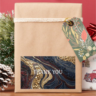 Gold Black Red Geode  Luxury Agate Rectangular Sticker