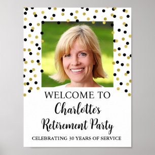 Gold Black Retirement Party Custom 8.5x11 Photo Poster