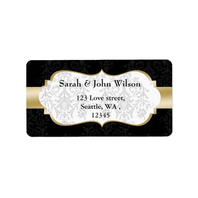 gold black  ,return address label (Front)