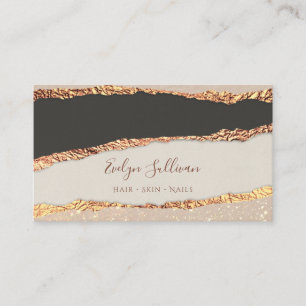 Gold black ripped paper business card