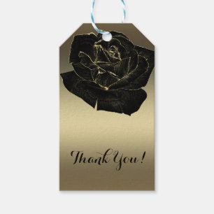 Gold & Black Rose Glam Elegant Classy Chic Party Gift Tags