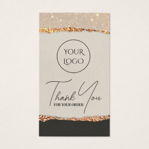 Gold black shimmer paper package insert