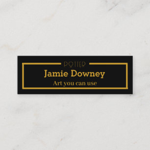 Gold & Black   Simple & Elegant Potter Name Card