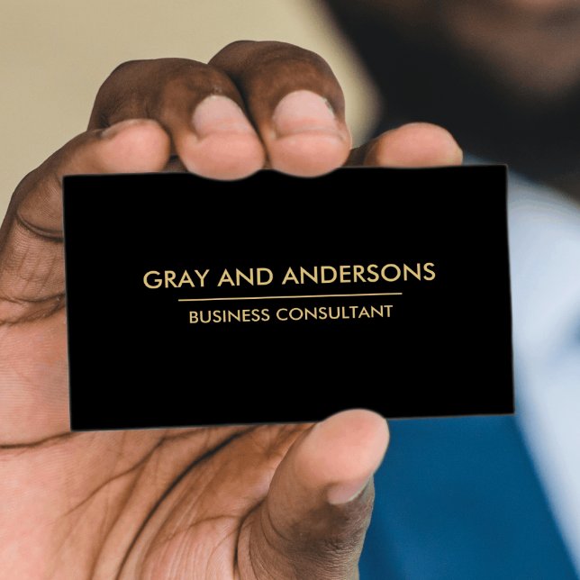 GOLD BLACK SIMPLE MINIMAL PROFESSIONAL CLEAN BUSINESS CARD (Creator Uploaded)