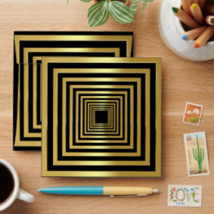 Gold black square optical illusion Envelope