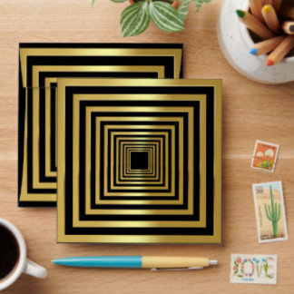 Gold black square optical illusion Envelope