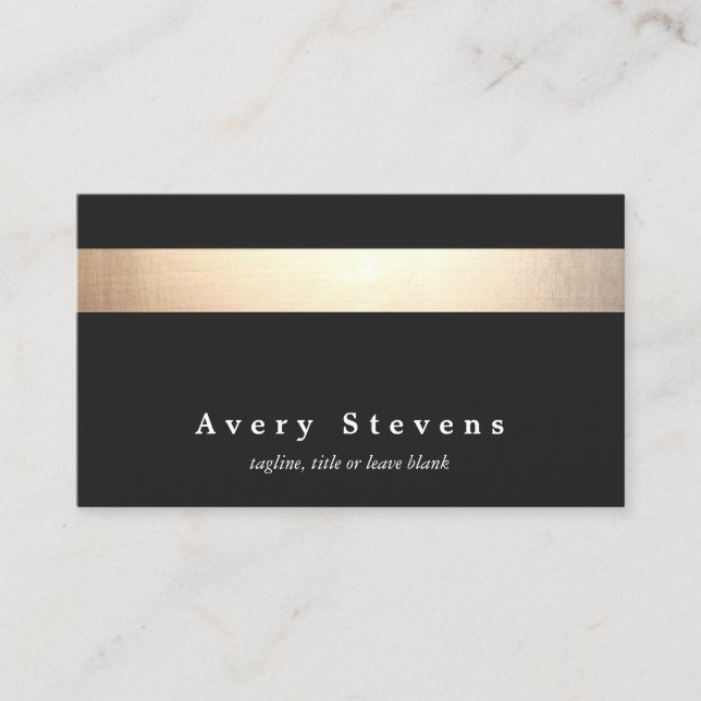 Gold Black Striped Modern Stylish Beauty Salon Business Card (Front)