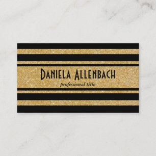 Gold & Black Stripes 2 Business Card