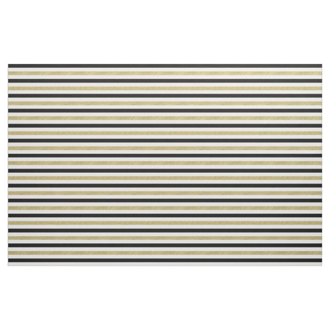 Gold Black Stripes Fabric (Fat Quarter)