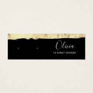 Gold Black Stud Earring  Display Card