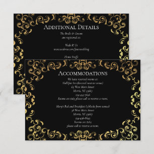 Gold & Black Swirl Gothic Wedding Enclosure Card