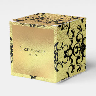 Gold & Black Swirl Gothic Wedding Favour Box