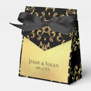 Gold & Black Swirl Gothic Wedding Favour Box