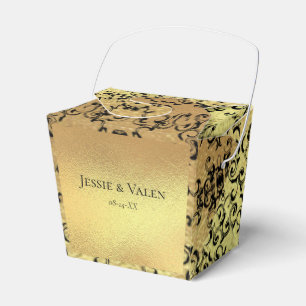 Gold & Black Swirl Gothic Wedding Favour Box