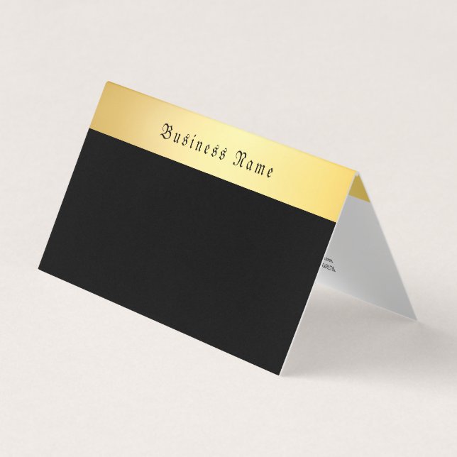 Gold Black Template Creative Old Style Classic Business Card (Front)