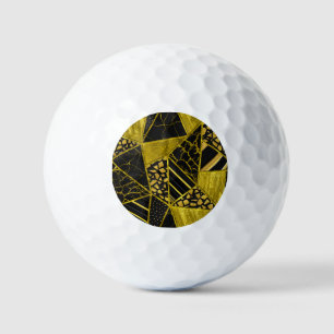 Gold Black Triangle Texture Illusion Golf Balls