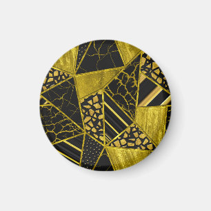 Gold Black Triangle Texture Illusion Magnet